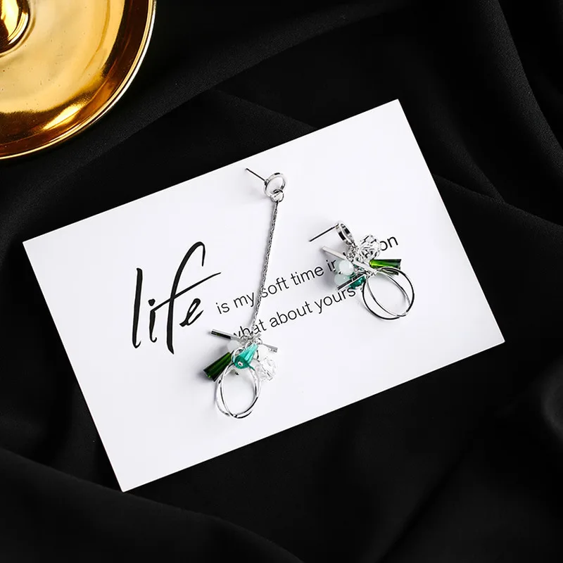 2018 корейские серьги для девочек простые Асимметричные Длинные висячие с