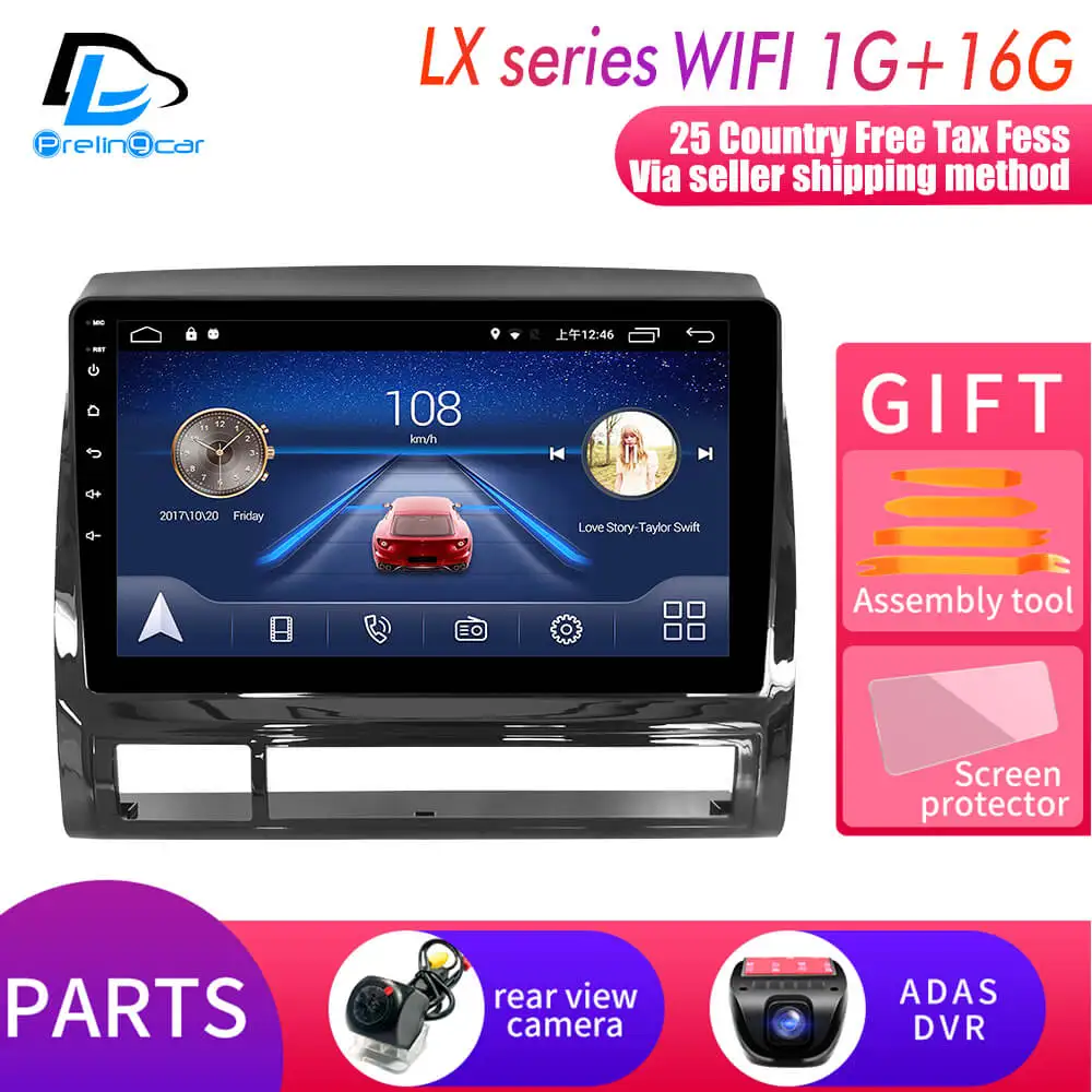 Android 9,0 автомобильный DVD gps стерео аудио навигационная система для Тойота Такома/HILUX 2005-2013 лет радио плеер - Цвет: LX player 1G16G DVR