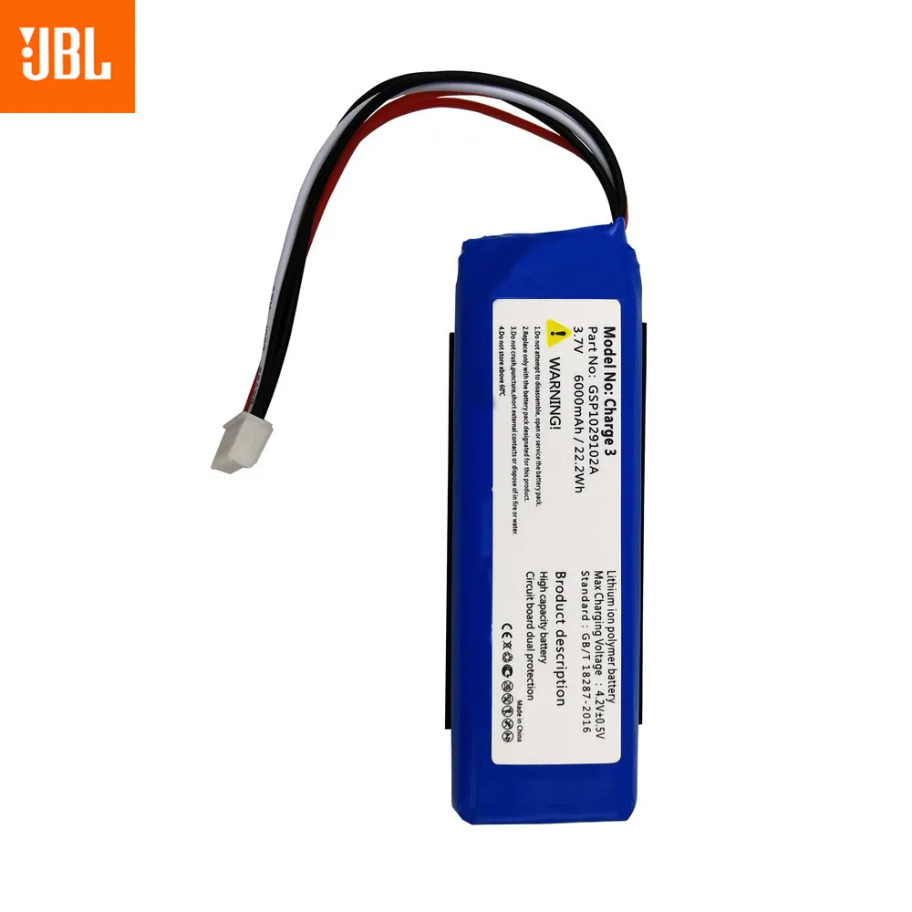 Bater&iacute;a recargable para JBL Charge 3, Original, 3,7 V, 6000mAh, GSP102910A, CS-JML330SL-2
