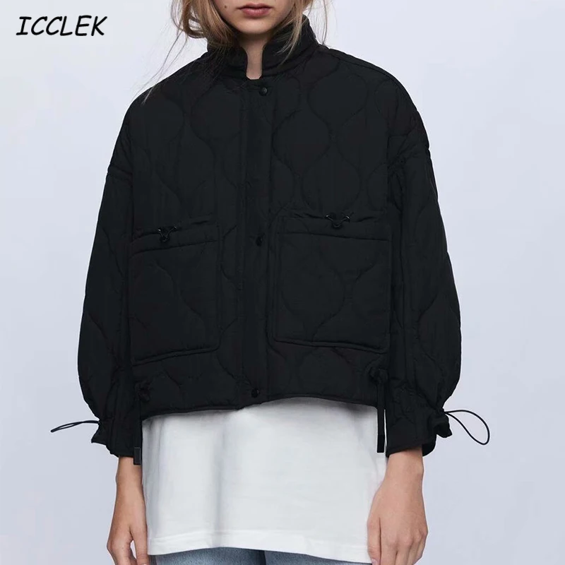 

Women's Hoodies Coat Black Cropped Oversize Jacket Outerwear Winter 2020 Warm Parkas Crop Tops Streetwear Femala BF Long Sleeves