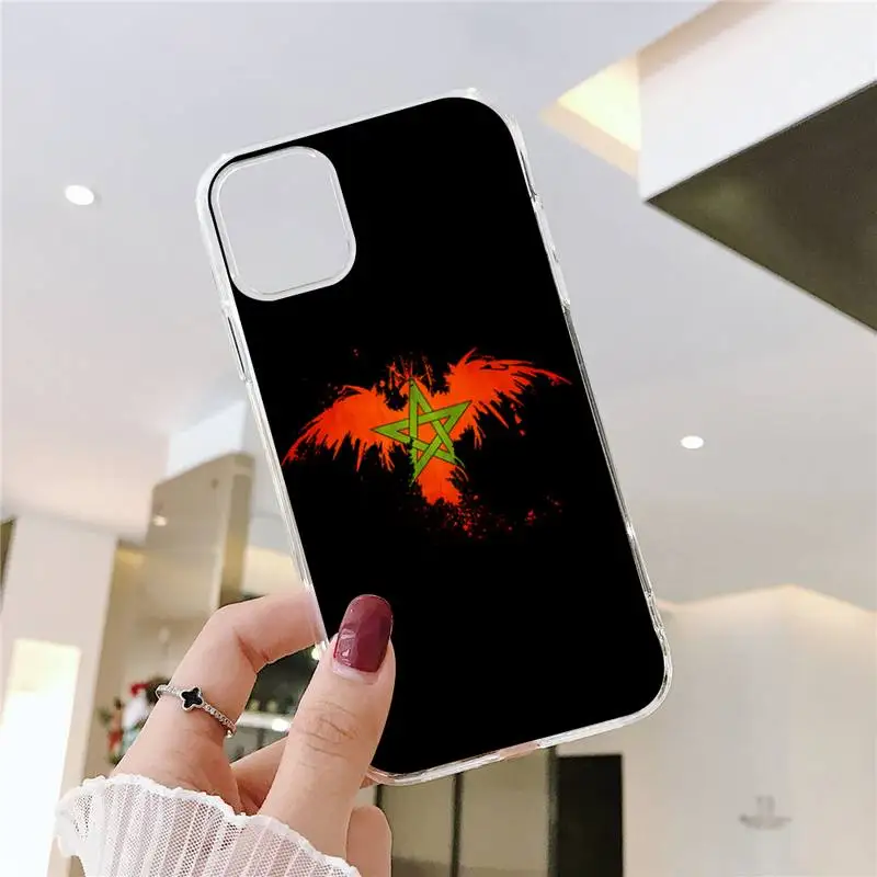 

Morocco Flag Coat Of Arms Phone Case Transparent soft For iphone 5 5s 5c se 6 6s 7 8 11 12 plus mini x xs xr pro max