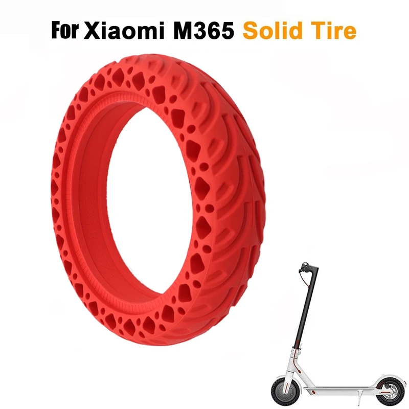 

8.5 inch Electric Scooter Honeycomb Shock Absorber Damping Tyre Durable Rubber Solid Tire For Xiaomi Mijia M365(Red)