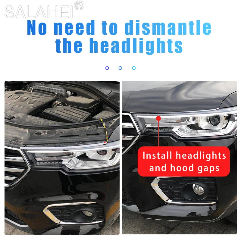 

12V Car Led Light Strip DRL Daytime Running Lamp Strips Flexible LED Auto Headlight Surface Decorative Lamp Turn Signal Lights