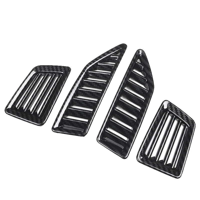 

4Pcs Carbon Fiber Air Outlet Conditioning Dashboard Vent Cover Trim for Ford Ranger Everest Endeavour 2015 - 2021