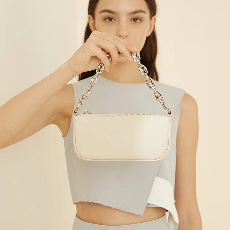 

Niche leather mini chain underarm high texture bag baguette bag female crossbody shoulder bag 2021 new trend
