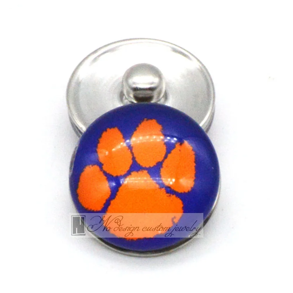 Университет Клемсона NCAA спортивные стеклянные пуговицы 18 мм 12 подходящие