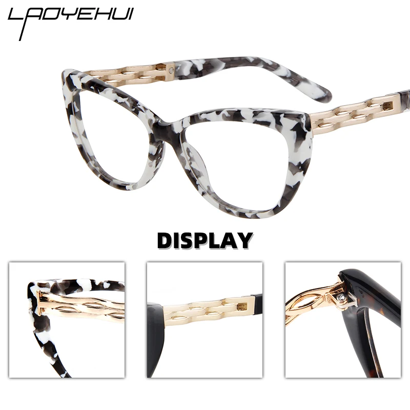 Унисекс оправа кошачий глаз Женская Ретро металлическая прозрачная для очков