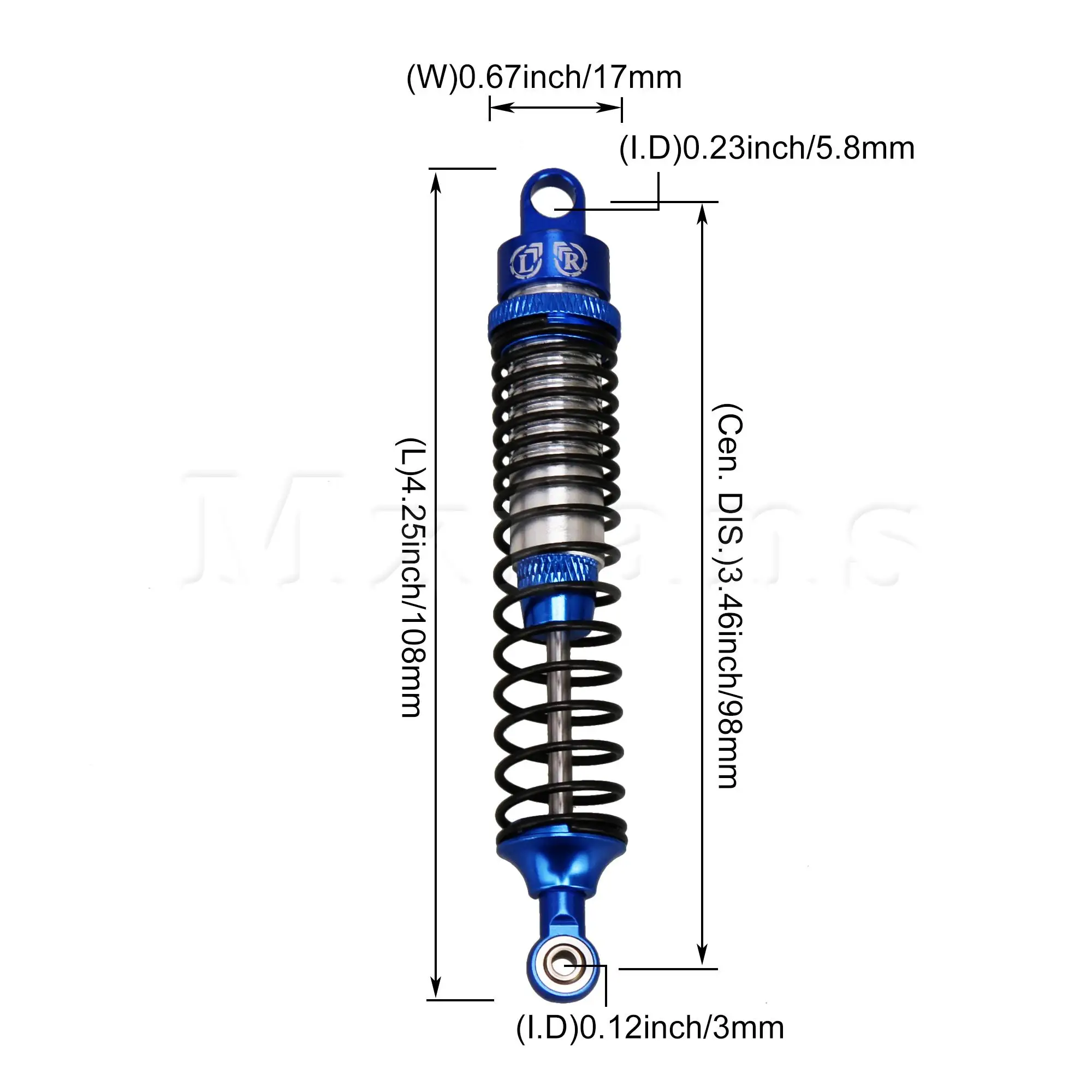 

4xNavy Blue Shock Absorber A108004 108mm 1:10 Damper Replacement for RGT