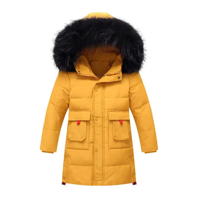 Новые пуховые пальто для мальчиков зимние длинные куртки детская верхняя одежда