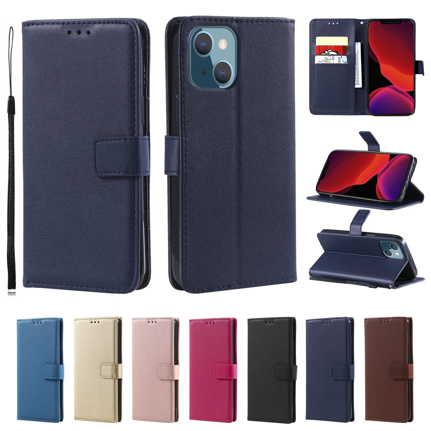Leather Flip Wallet Case For Samsung Galaxy Note 3 4 5 8 9 10 20 Plus Ultra Lite A3 A5 2016 2017 A310 A520 Protect Book Cover | Мобильные
