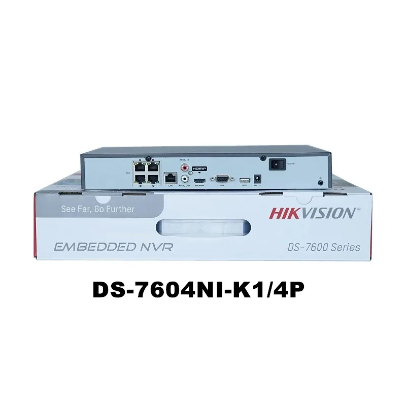 Оригинальный Сетевой видеорегистратор Hikvision 4K POE NVR DS-7604NI-K1/4P DS-7608NI-K2/8P встроенный