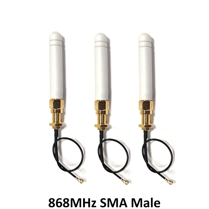 GRANDWISDOM 20 шт. 868 МГц Антенна 2 дБи sma штекер 915 lora антенный модуль lorawan ipex 1 SMA Гнездовой