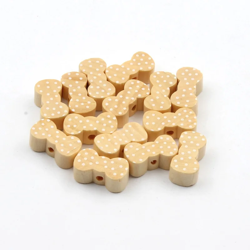 30 шт. деревянные бусины с бантом 21 х11 мм|Бусины| |