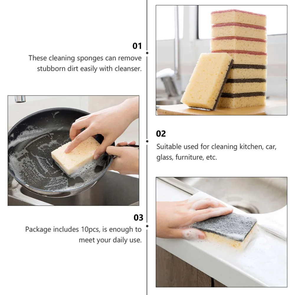 

12pcs Kitchen Cleaning Sponge Dish Washing Tool Non-Scratch Dish Wash Sponges