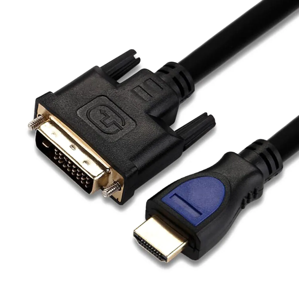 Кабель HDMI-совместимый с DVI Мужской адаптер 24 + 1 золотым покрытием 1080P для HD ТВ