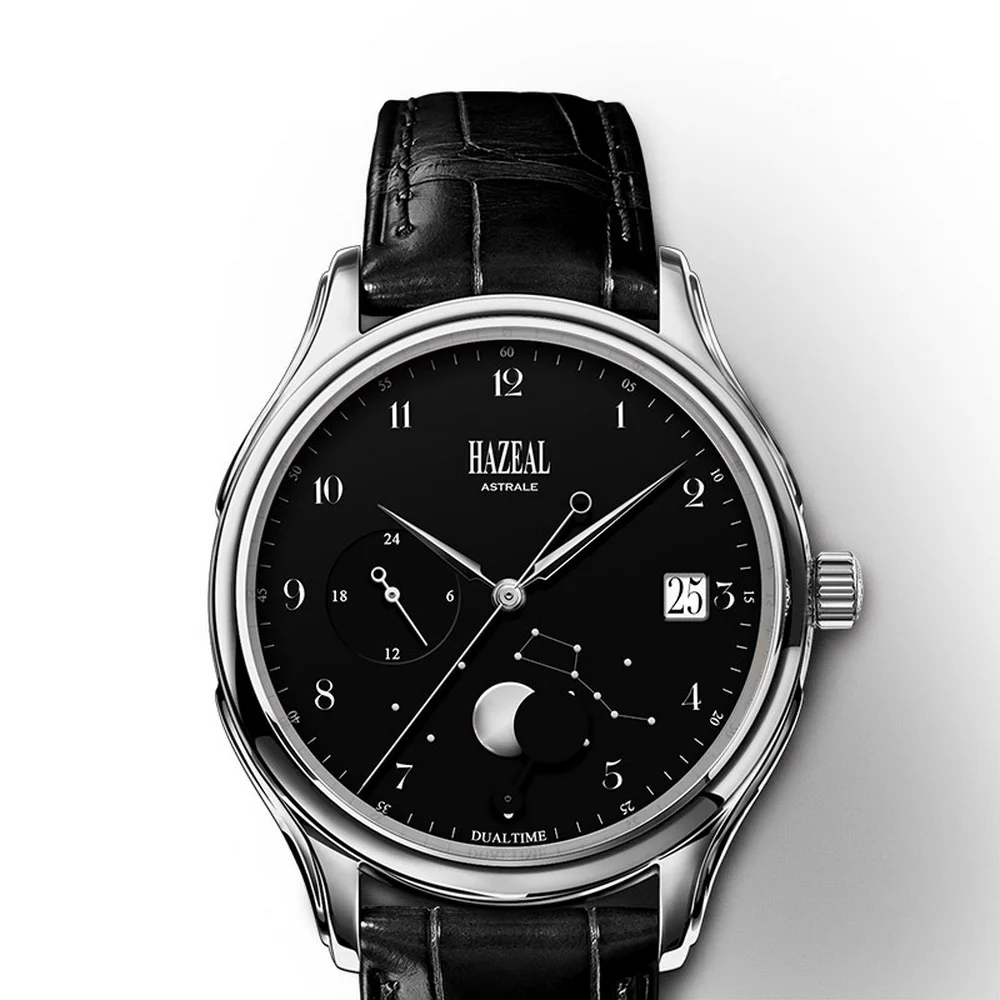 Часы наручные мужские водонепроницаемые роскошные деловые с кожаным ремешком