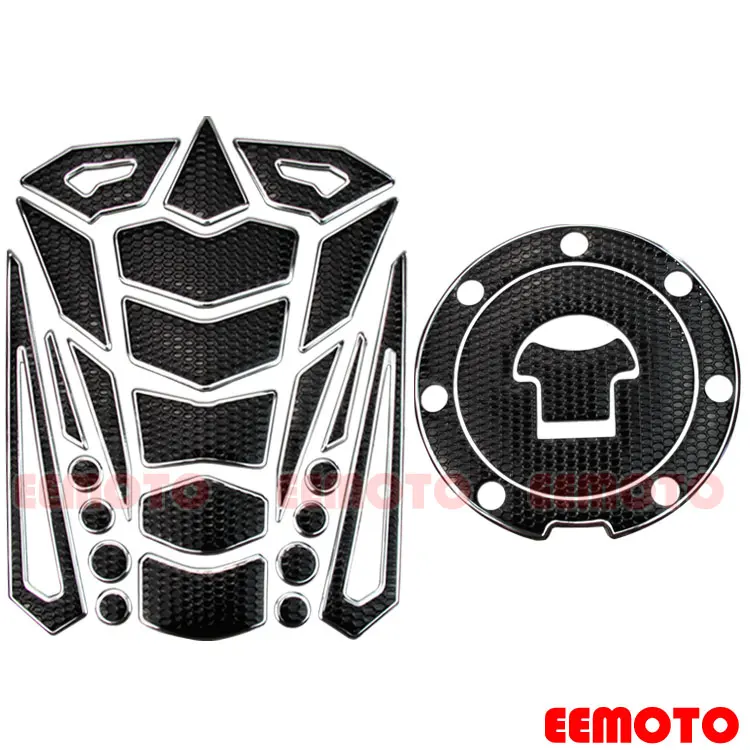 Type D Silver Топливный бак мотоцикла Pad Protector газа Кепки Pad Переводные картинки Honda CB CBR 400 600 919 929 954 1000 1300 RR RC51 SP1 SP2 - Цвет: Type D Silver