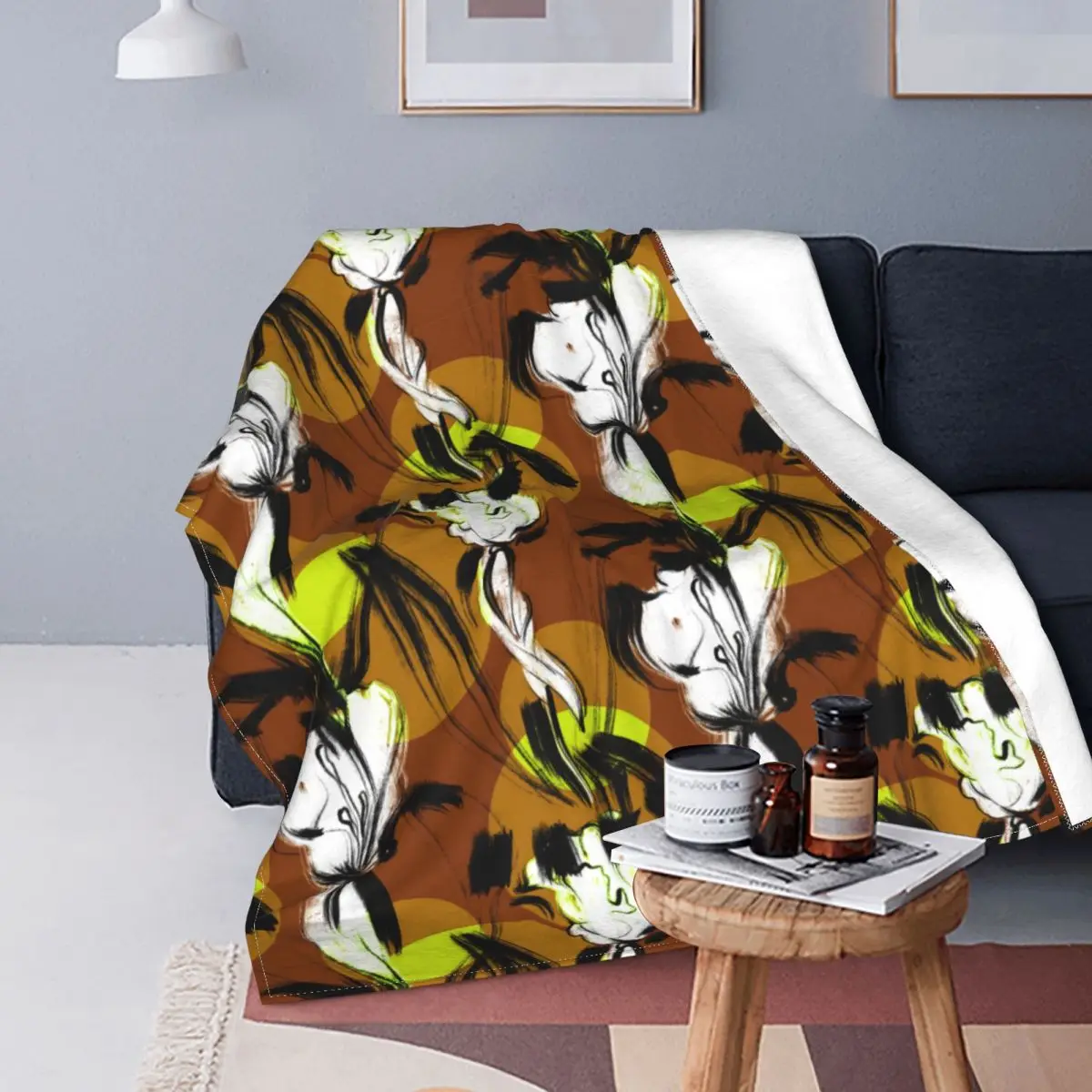 

Флисовое одеяло граффити Новинка модное мягкое покрывало для медитации