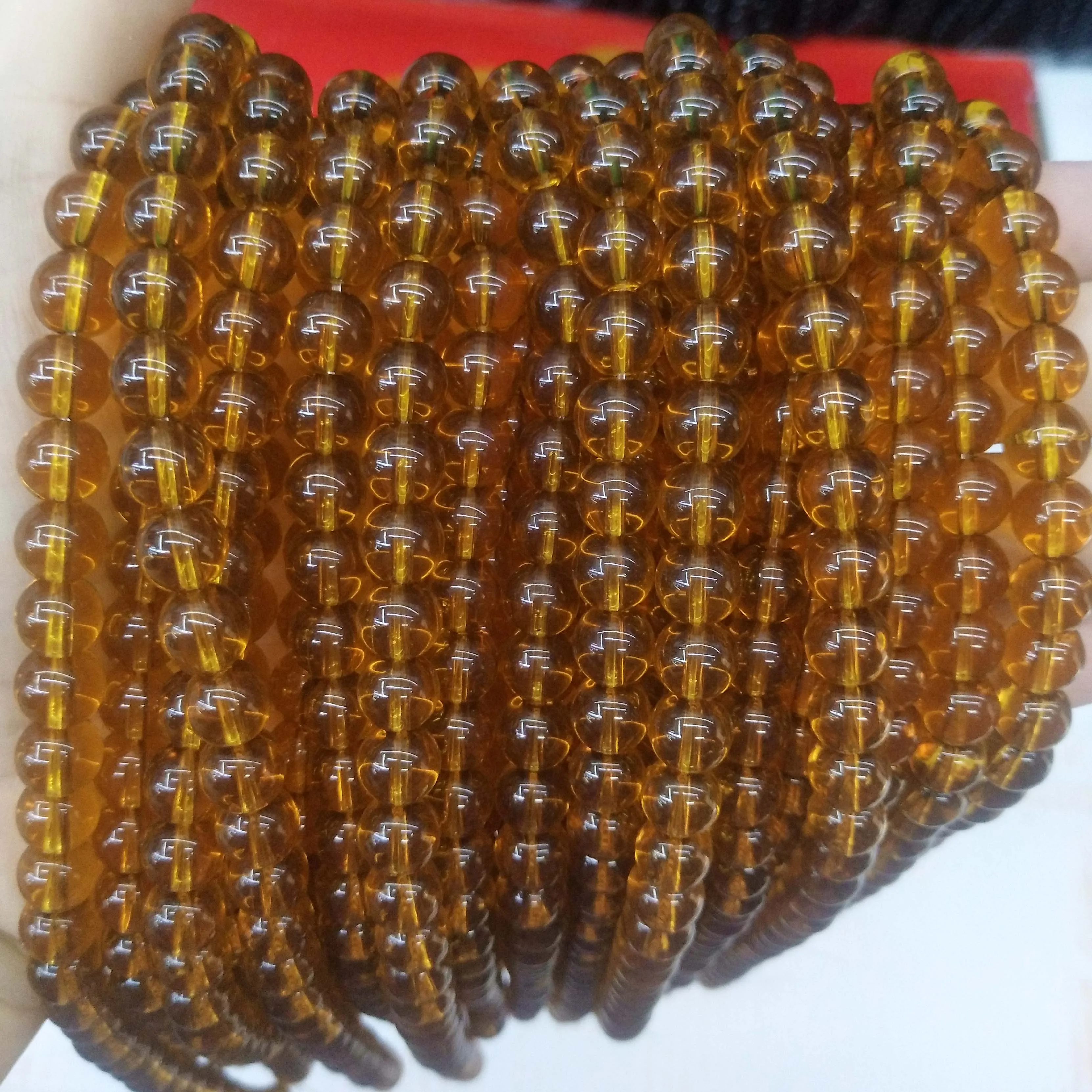 Golden glass Натуральный камень агат Стекло круглый незакрепленный камень бусины для самостоятельного изготовления ювелирных изделий браслет материал ожерелья 4681012 мм - Цвет: Golden glass