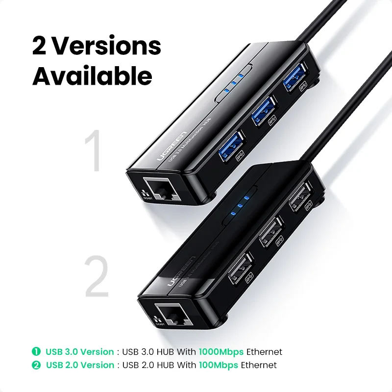 

UGREEN USB Ethernet USB 3.0 to 1000Mbps USB RJ45 USB HUB for Laptop Xiaomi Mi Box S/3 Set-Top Box Internet USB Lan Network Card