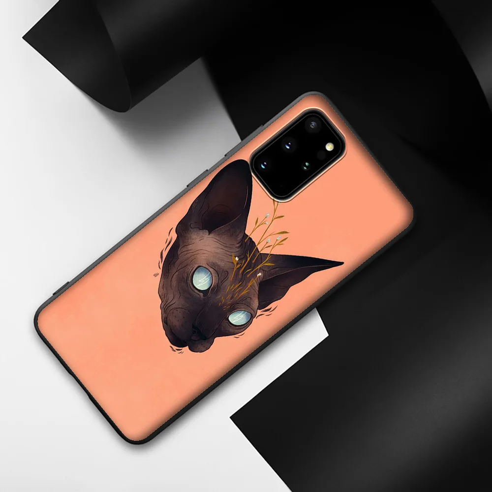 Мягкий чехол Lavaza с изображением Сфинкса и кота для Samsung Note A3 A5 A6 A7 A8 A9 A10s A20s A30s A40s A50s
