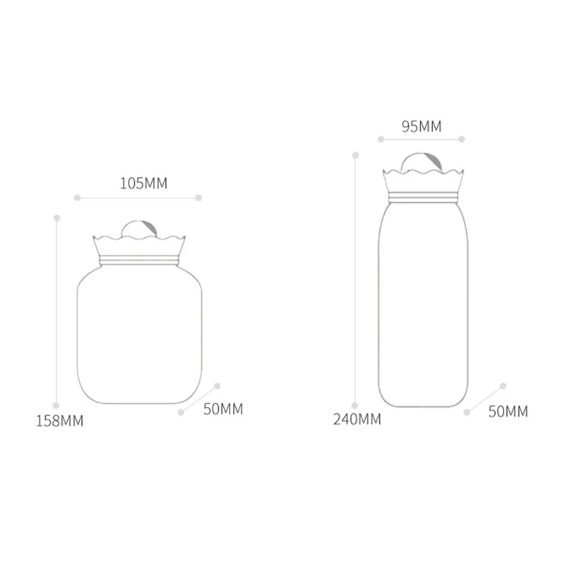 

Silicone Hot Water Bottle Water Warm Water Bag Warm Palace Hand Warmers Mini Portable Explosion-Proof Plush Warm Baby Students