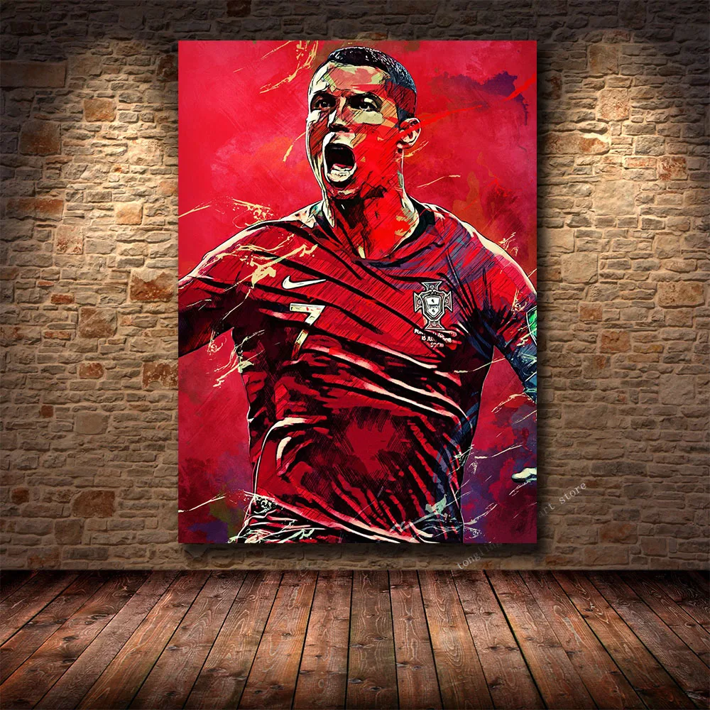 Картина Роналду с изображением футбольной звезды декор для гостиной и