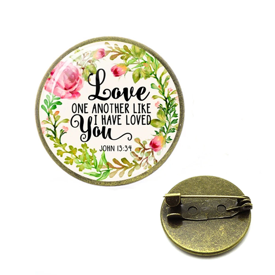 Новые Библейские стихи броши стеклянная купольная Роза библейские стихотворные