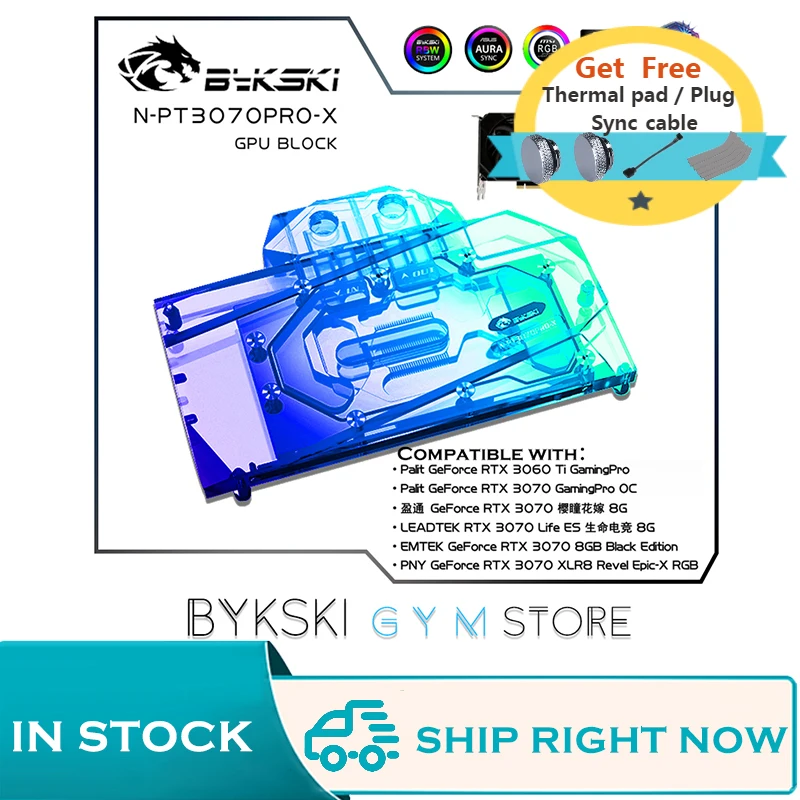 

Bykski GPU Water Block For Palit RTX 3070 3060Ti Gaming Pro OC Graphic Card, Full Cover Copper Radiator A-RGB/RGB N-PT3070PRO-X