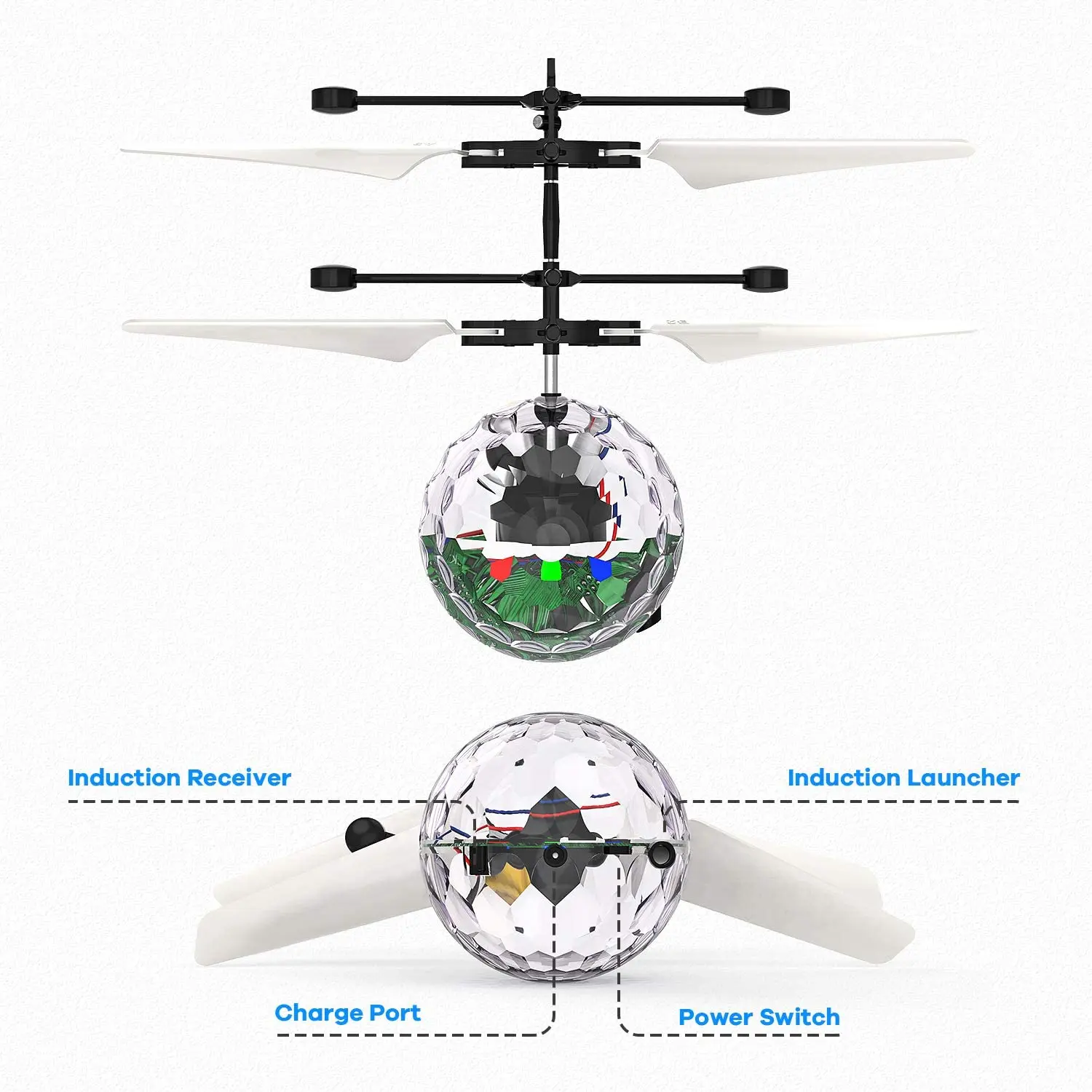 Flying Toy Ball Infrared Induction RC Built-in LED Light Disco Helicopter Shining Colorful Drone Games Toys | Лампы и освещение