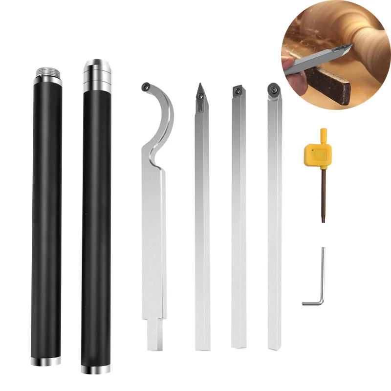 

Lathe Wood Turning Tools Lathe Cutter Tool Carbide Insert Wrench Cutter Tools Aluminum Handle For WoodWorking Lathe Machine