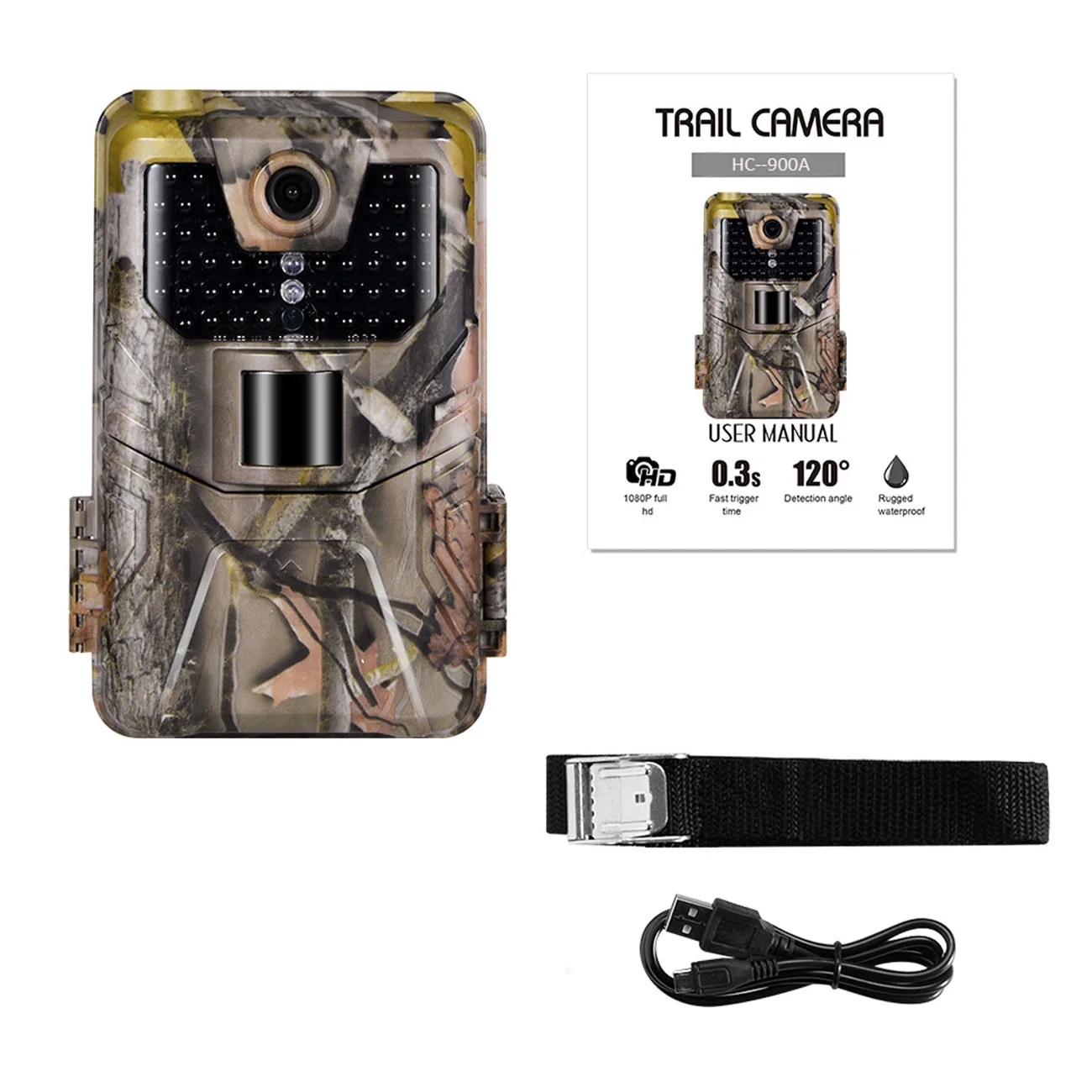 

Hc-900A Hunting Camera 16Mp 0.3 Seconds Start 3Pir Outdoor Waterproof Hd Tracking Hunting Night Camera