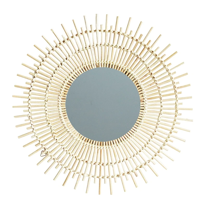 Туалетное зеркало из ротанга инновационное художественное украшение круглые