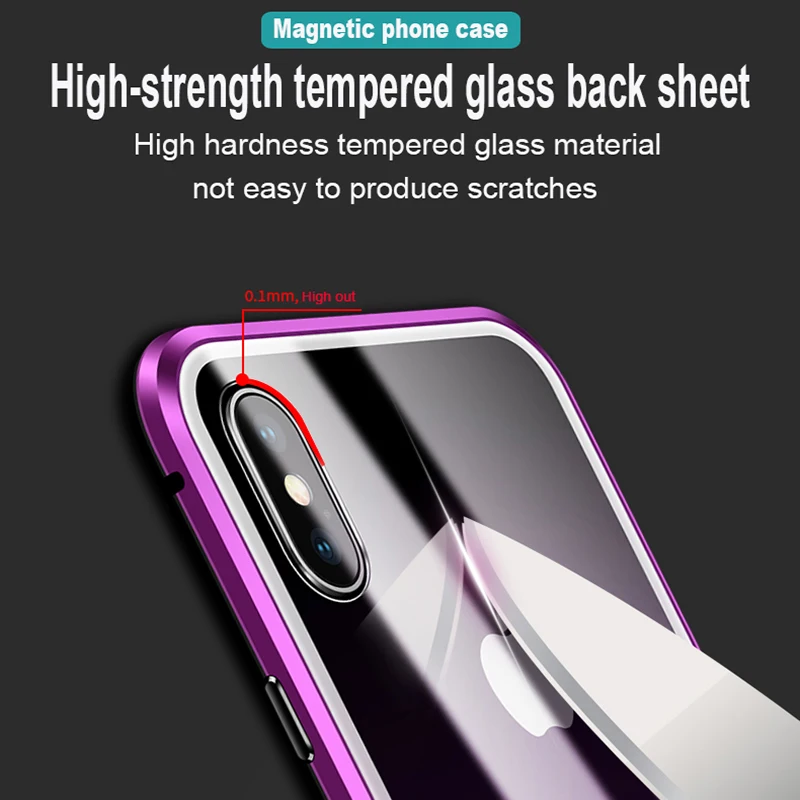 Магнитный чехол-книжка с двойным стеклом для iPhone 11 Pro Max XS MAX XR 8 Plus 7 X 10 9 чехол |