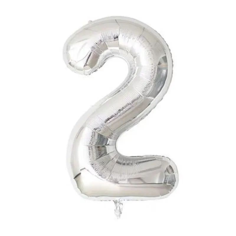 Серебряная фольга Воздушные шары на день рождения гелиевые цифры воздушные с
