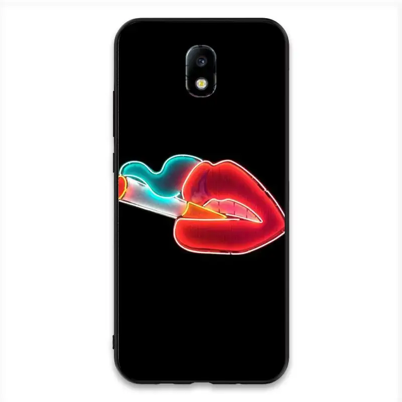 

Babaite Sexy lips Black TPU Soft Phone Case For Samsung J7 J8 J6 J4Plus J5 J7Prime J2 J5Prime M10 M20 M30