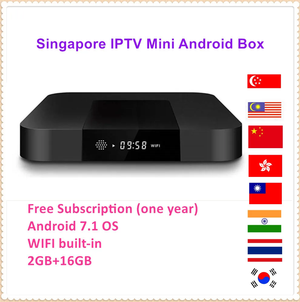Q9 Mini box Сингапур IP ТВ мини ТВ коробка часы Сингапур/Малайзия/HK/TW/Корея Каналы Встроенный Wi-Fi Android App подписки Декодер каналов кабельного телевидения - Цвет: Q9 Mini box