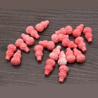 10pcs hot sale natural pink coral pendant gourd shaped through hole beads for jewelry making diy necklace bracelet accessory