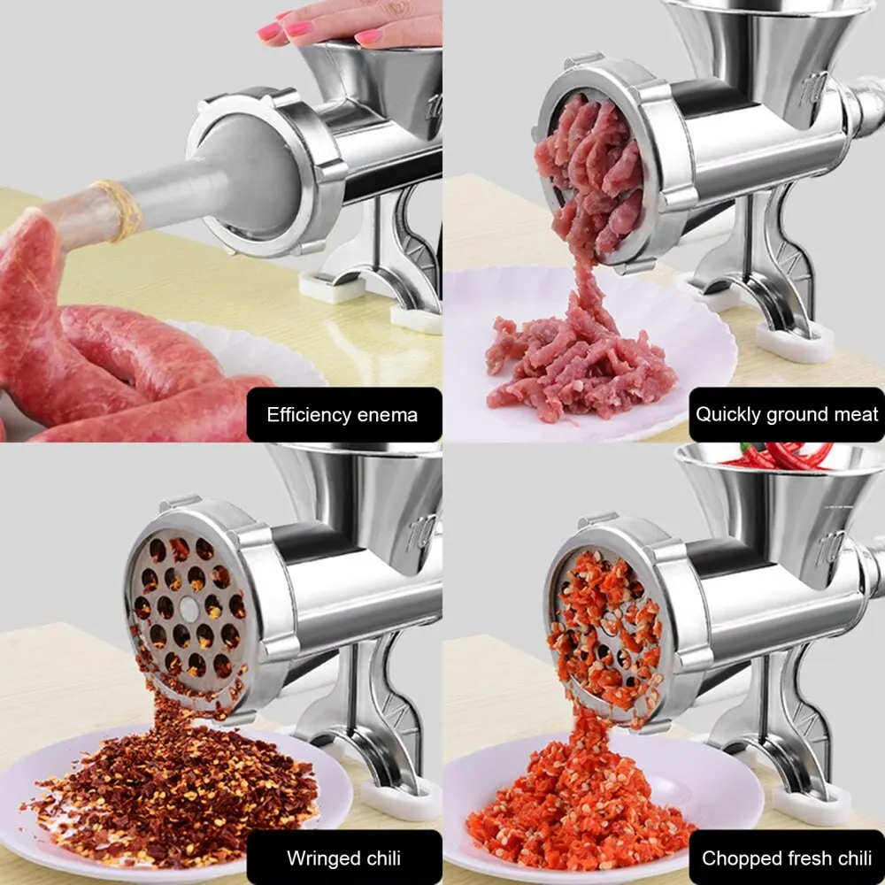 Molinillo de carne, pimienta picada, manivela multifuncional de aleaci&oacute;n de aluminio, herramientas de cocina para el hogar, m&aacute;quina de salchichas &uacute;tiles-3