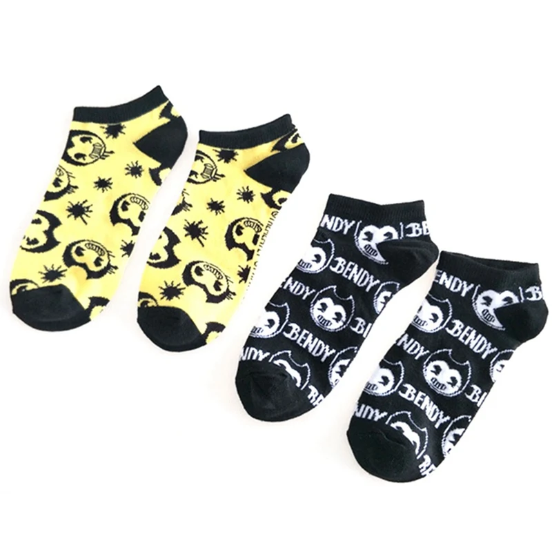 

Women Cute Fashion Short Cotton Socks Halloween Horror Bendy Ink Machine Cosplay Casual Ankle Socks Girls Christmas Warm Gift