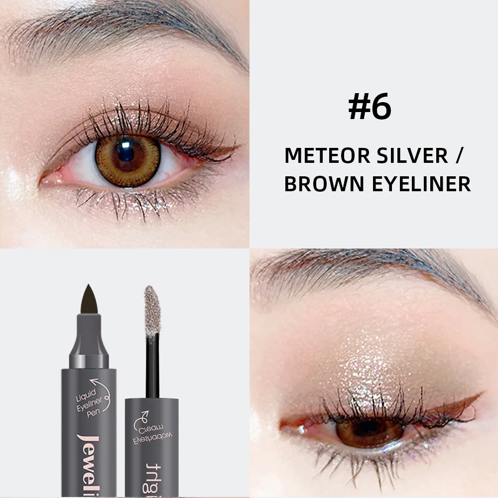 06 brown eyeliner Music Flower макияж карандаш жидкая подводка для глаз Ручка тени для век мерцающий блеск водостойкий Крем Блеск Тени для век Гель коричневый карандаш для глаз - Цвет: 06 brown eyeliner