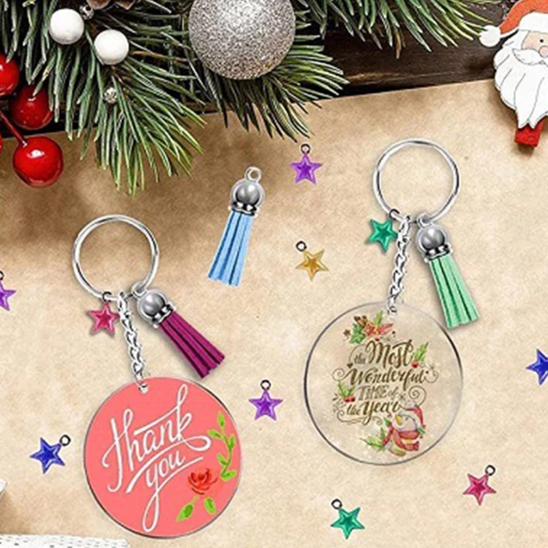 

Акриловые брелоки без рисунка, яркие брелоки с металлическим украшением