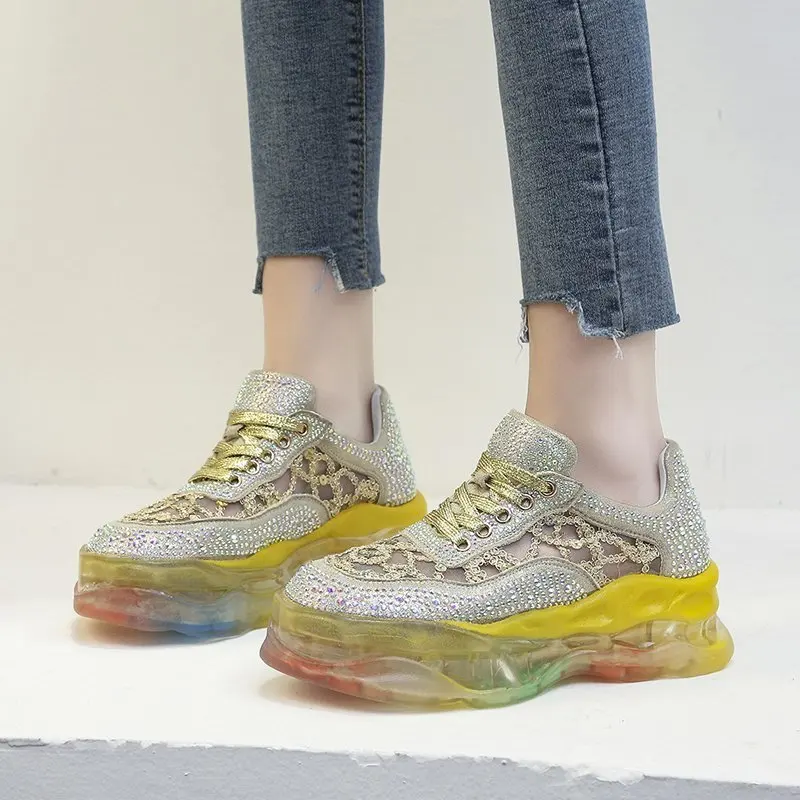 

Luxury Sneakers Woman Vulcanize Shoes 2021 Fashion Jelly Ladies Trainers Designer Platform Chunky Sneakers Women Chaussure Femme