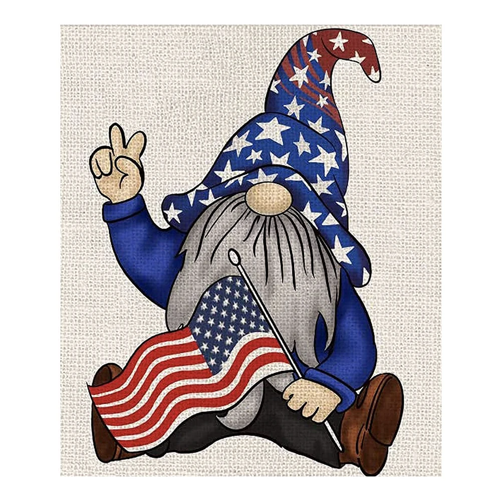 

ColorFlow 5D Gnomes Flag Full Drill Round Square Diamond Painting Arts Kits DIY Diamond Embroidery Rhinestone Home Decoration