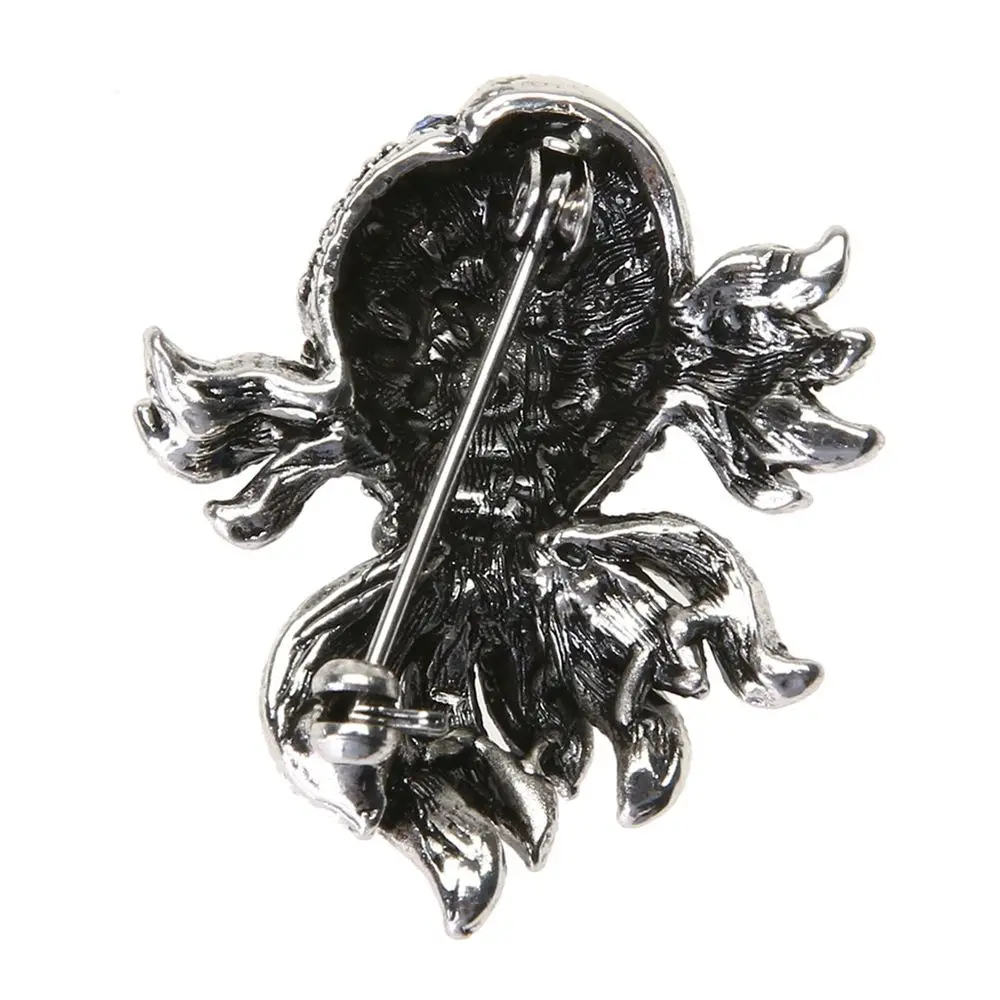 

Fashion Vintage Cute Blue Crystal Fish Brooches On Clothes Pin Animal Shinny Goldfish Brooch For Women