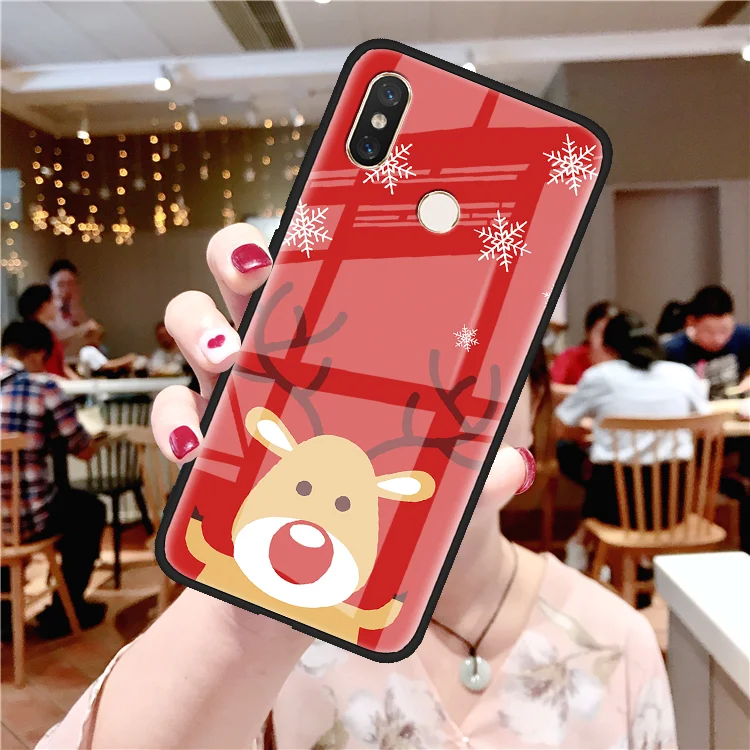 Рождество закаленное Стекло Чехлы для Xiaomi mi Red mi S2 Примечание 7 5 6 K20 Pro CC9e CC9 8 9 SE Lite Explorer A2 6X 6A 7A mi x 2S 3 Чехол - Цвет: sdml4dxh