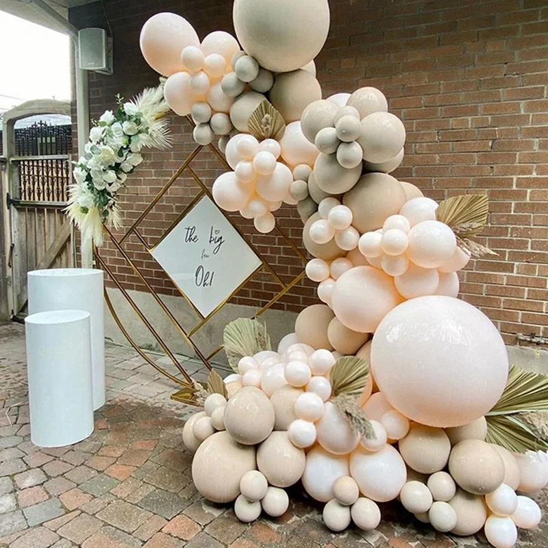 

146Pcs Cream Khaki Brown Color Balloons Garland Arch Kit Latex Globos Baby Shower Supplies Birthday Wedding Party Decors