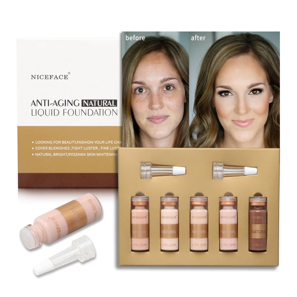 5 цветов Профессиональная основа Матовая жидкая для макияжа водостойкий