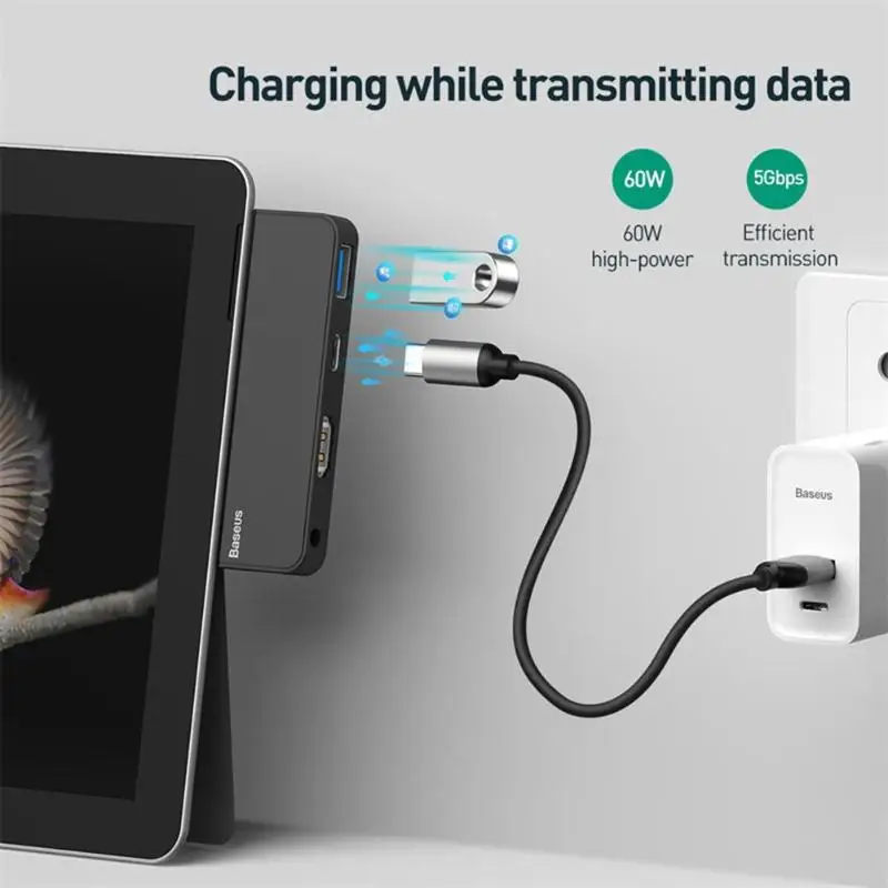 Baseus USB3.0 концентратор для поверхности Go тип-c аудио к сети RJ45 USB3.0-A тип-c аудио интерфейс для microsoft Surface Go hab