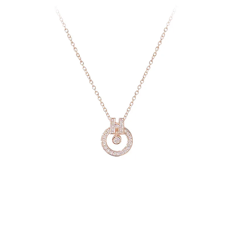 Цепочка BOTU с подвеской женская элегантное модное ожерелье круглой формы буквами